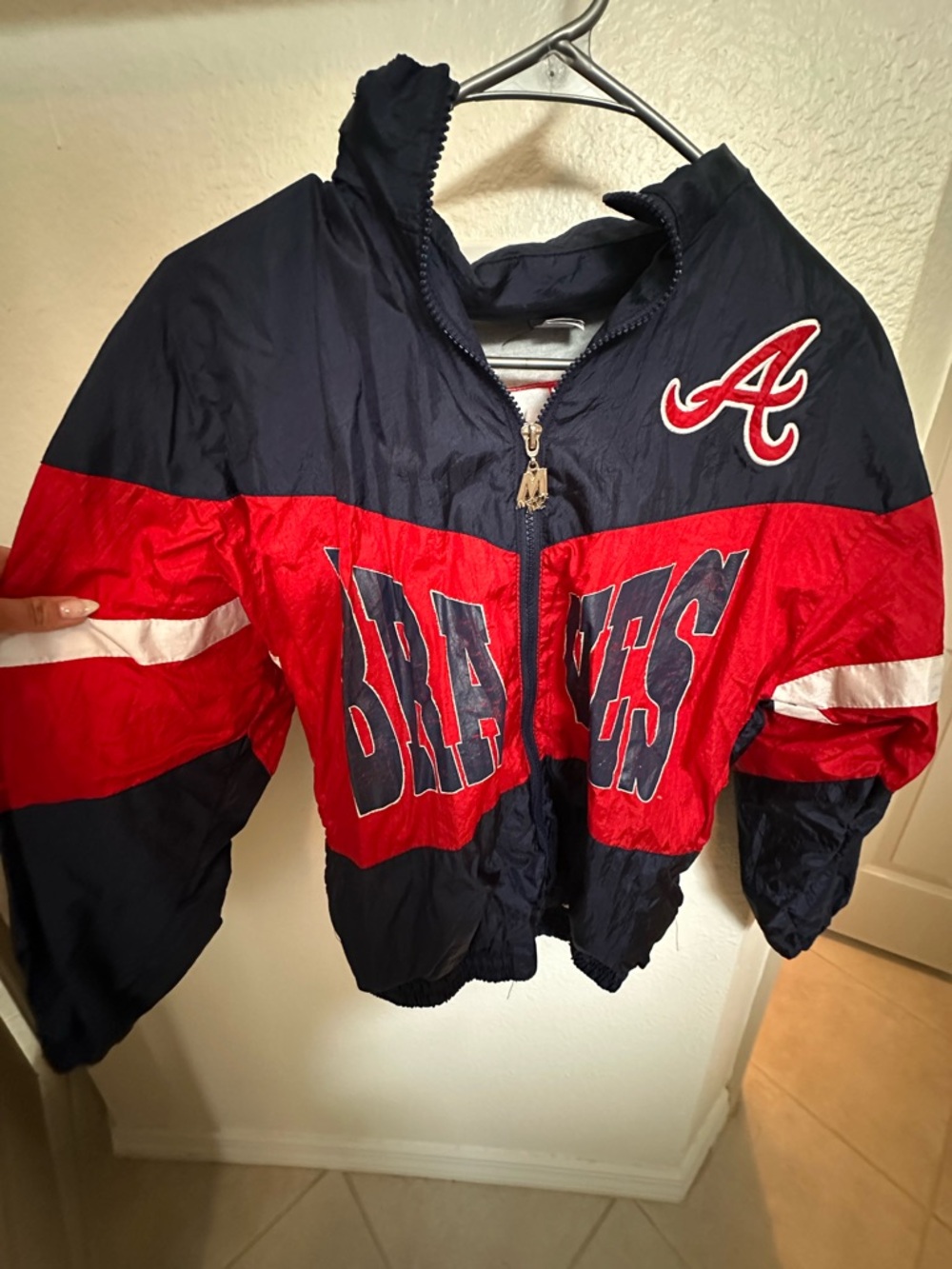 Atlanta Braves Kids Navy & Red Puffer Jacket